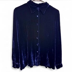 Merona Deep Blue Velvet Button Down Shirt